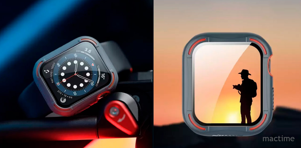 Прозрачный чехол Elago DUO case для Apple Watch Ultra 49 mm с оранжевыми элементами 